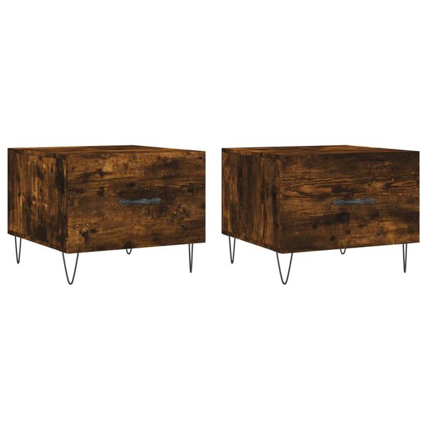 vidaXL kohvilaud, 2 tk, suitsutatud tamm, 50 x 50 x 40 cm, tehispuit