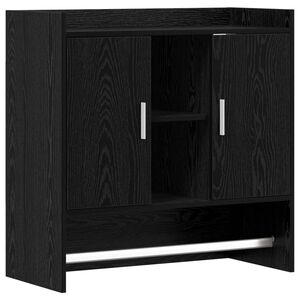 vidaXL Seinariiul Seinale kinnitav Must tamm 80 x 36 x 80 cm Tehispuit