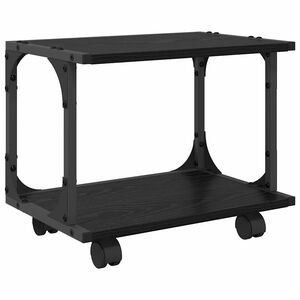 vidaXL Printeri alus Must tamm 41 x 28 x 33,5 cm Tehispuit