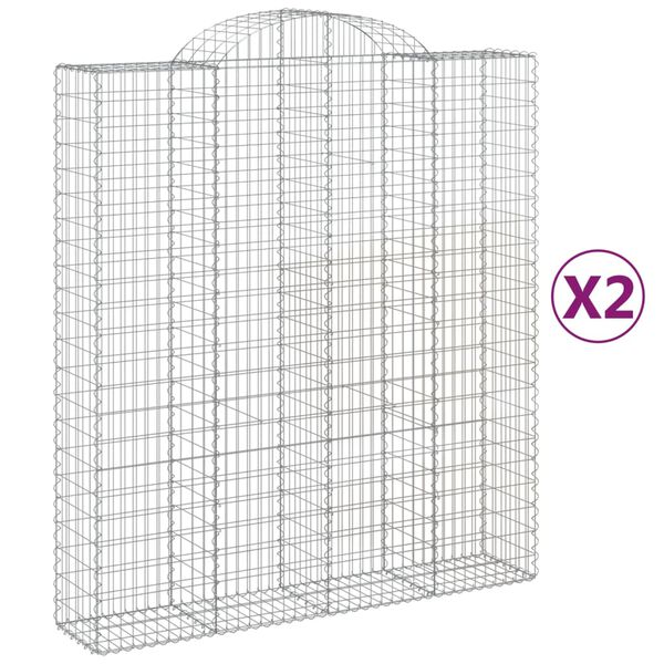 vidaXL kaarekujulised gabioonkorvid 2 tk, 200x50x220/240 cm, raud