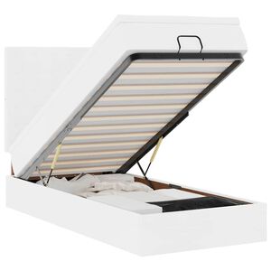 vidaXL Ottomani voodi madratsiga, valge, 100x200cm, kunstnahk