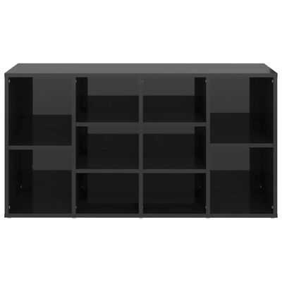 vidaXL jalatsipink, kõrgläikega must, 103x30x54,5 cm, puitlaastplaat