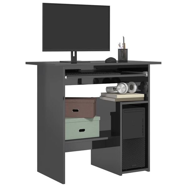 vidaXL kirjutuslaud, hall, 80 x 45 x 74 cm, puitlaastplaat