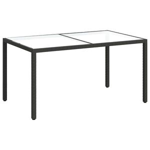 vidaXL aialaud 150 x 90 x 75 cm, karastatud klaas ja pol&uuml;rotang, must