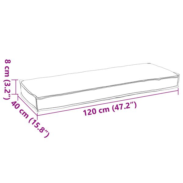 vidaXL Kaubaaluse pingipadi Hall 120 x 40 x 8 cm Oxfordi kangas