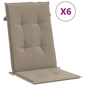 vidaXL k&otilde;rge seljatoega toolipadjad 6 tk pruunikas 120x50x3 cm, kangas