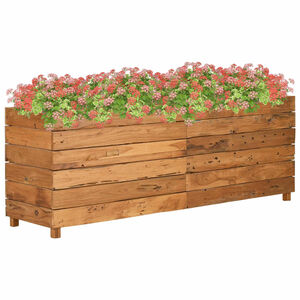 vidaXL taimelava 150 x 40 x 55 cm, taast&ouml;&ouml;deldud tiikpuu ja teras