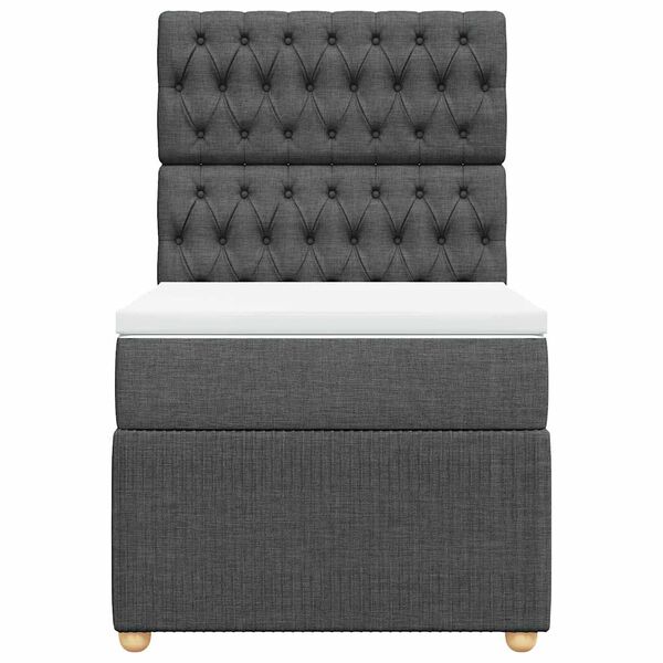 vidaXL kontinentaalvoodi madratsiga, tumehall, 80x200 cm, kangas