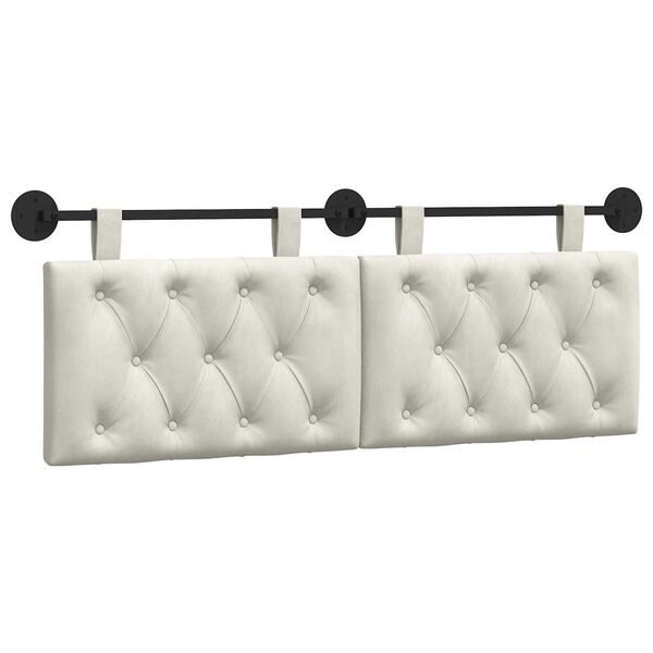 vidaXL Rippuv Peatoe Seinale kinnitatav cream 130 x 55 x 7 cm Samet