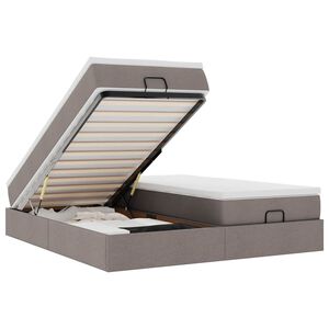 vidaXL Ottomani voodiraam madratsitega pruunikashall 200x200cm kangas