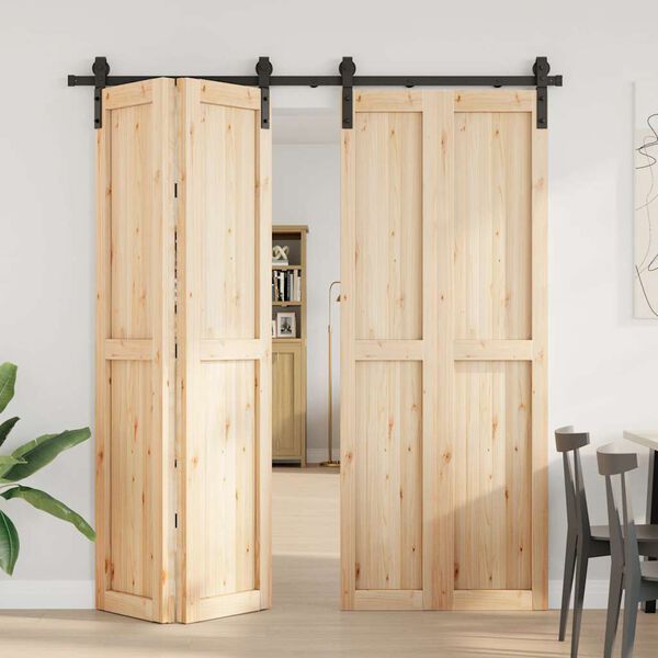 vidaXL liugukse tarvikute komplekt 200 cm terasest, must