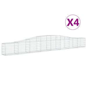 vidaXL kaarekujulised gabioonkorvid 4 tk, 400x30x40/60 cm, raud