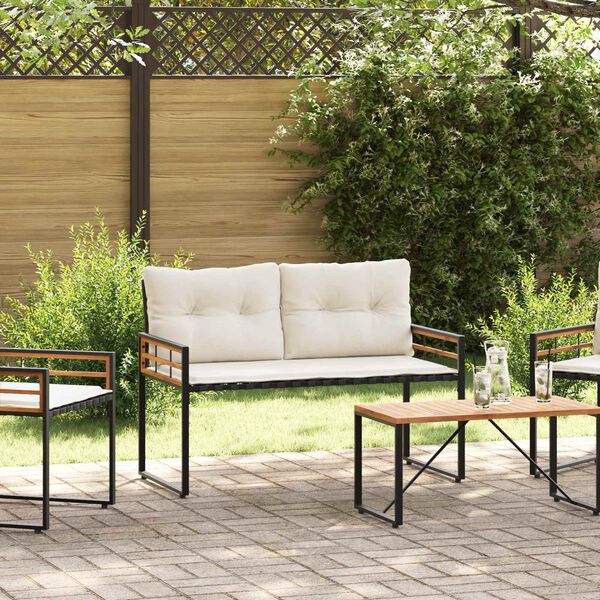 vidaXL Puitkiht Pink padjaga Üksvärviline cream 114 x 55 x 77 cm