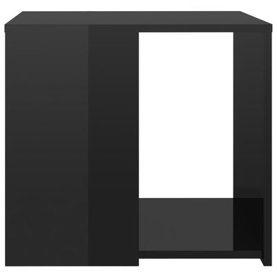 vidaXL lisalaud, kõrgläikega, must, 50x50x45 cm puitlaastplaat