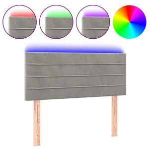 vidaXL LED-voodipeats, helehall, 80x5x78/88 cm, samet