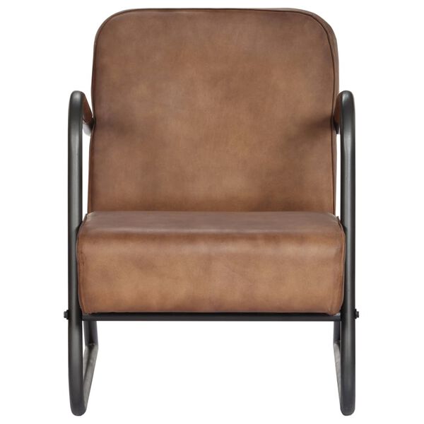 vidaXL lõõgastustool, helepruun, nahast