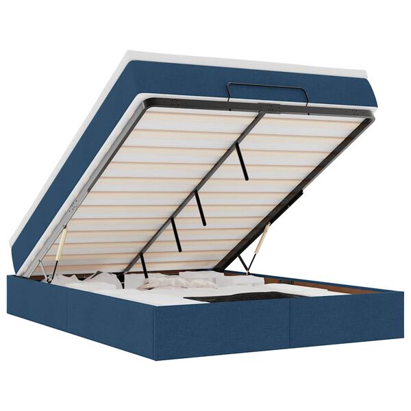 vidaXL ottomani voodi madratsiga, sinine, 140x190cm, kangas