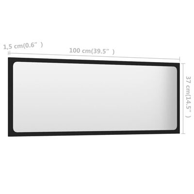 vidaXL vannitoa peegelkapp, must, 100 x 1,5 x 37 cm, puitlaastplaat