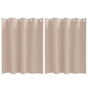 vidaXL Kardinad r&otilde;ngastega 2 pcs Pruunikashall 140 x 140 cm Pol&uuml;ester