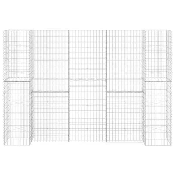 vidaXL H-kujuline gabioon-taimekast, terastraat, 260 x 40 x 200 cm