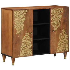 vidaXL K&otilde;ide riiuliga uksega Pruun 90 x 33 x 75 cm Tugev mango puu