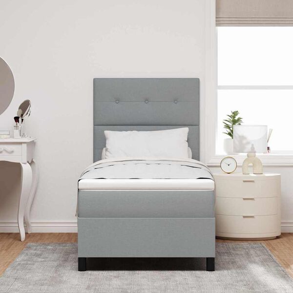 vidaXL Karbi vedrumadrats madratsiga peaga Helehall 90 x 200 cm kangas