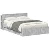 vidaXL Voodiraam ladustamisega peaga Betoonhall 150 x 200 cm Tehispuit
