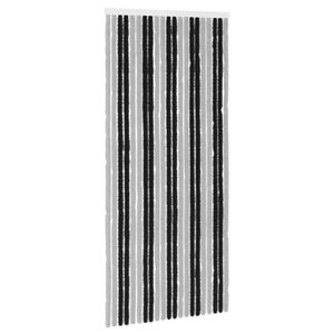 vidaXL S&auml;&auml;sev&otilde;rk Chenille Hall ja must 90 x 200 cm 100% PP