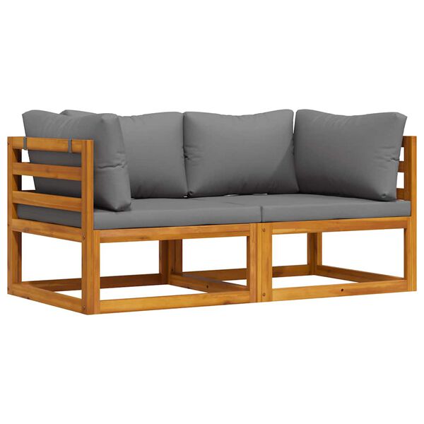 vidaXL sektsioonilised nurgadiivanid 2 tk, patjadega, tumehall