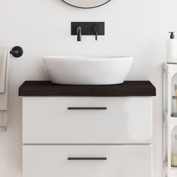 vidaXL vannitoa tasapind, tumepruun, 80x40x(2-6) cm t&ouml;&ouml;deldud t&auml;ispuit