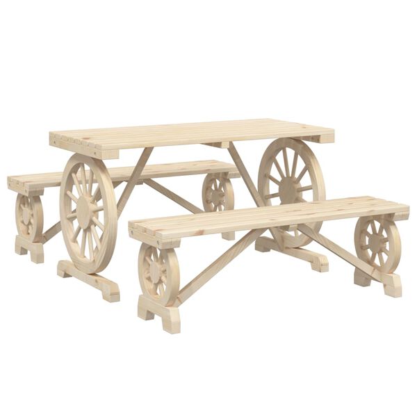 vidaXL 3-osaline aia s&ouml;&ouml;gim&ouml;&ouml;bli komplekt, nulupuit