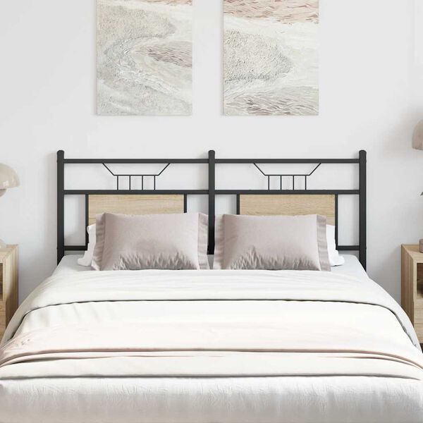 vidaXL voodipeats, Sonoma tamm, 137 cm, tehispuit ja teras