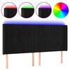 vidaXL LED-voodipeats, must, 203x16x118/128 cm, samet