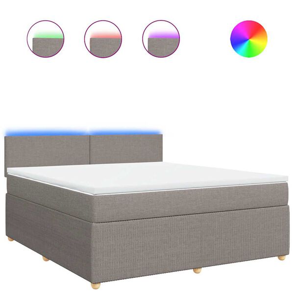 vidaXL kontinentaalvoodi madratsiga, pruunikashall, 180x200 cm, kangas