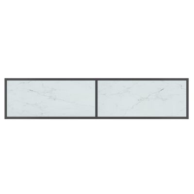 vidaXL konsoollaud, valge, 160 x 35 x 75,5 cm, karastatud klaas