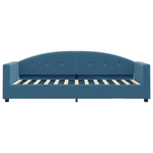 vidaXL diivanlvoodi madratsiga, tumesinine, 80x200 cm, samet