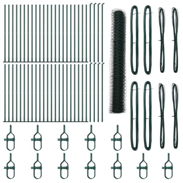 vidaXL Aiapost Roheline 100 x 1,2 m (36 mm v&otilde;rk) Terased ja PVC