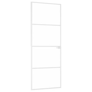 vidaXL siseuks, valge, 76x201,5 cm, karastatud klaas/alumiinium, &otilde;huke