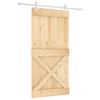 vidaXL Libisev uks Looduslik ja Valge 100 x 210 cm Tahke m&auml;nnipuit