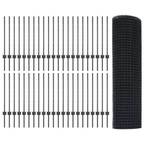 vidaXL Aed koos postiga Hall 0,8 x 100 m Terased ja PVC