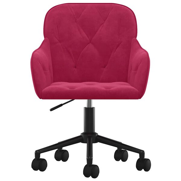 vidaXL p&ouml;&ouml;ratavad s&ouml;&ouml;gitoolid 2 tk, veinipunane, samet