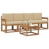 vidaXL V&auml;li diivanikomplekt 5 pcs Looduslik ja beež Tugev akatsiapuu