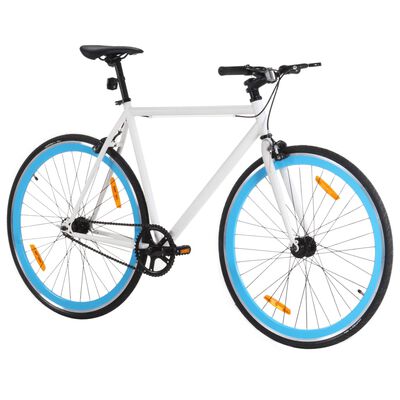 vidaXL ühekäiguline jalgratas, valge ja sinine, 700C 55 cm