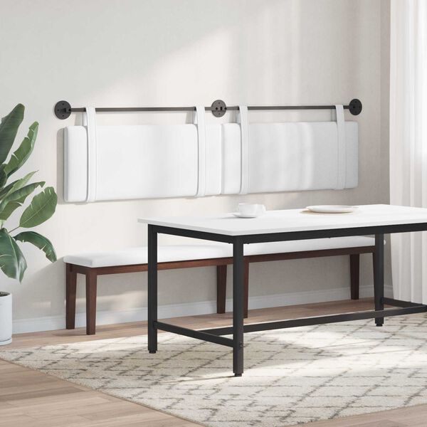 vidaXL Rippuv Peatoe Seinale kinnitatav Valge 210 x 55 x 5 cm kangas