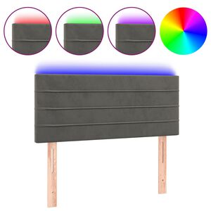 vidaXL LED-voodipeats, tumehall, 80x5x78/88 cm, samet