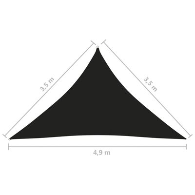 vidaXL päikesepuri, oxford-kangast, kolmnurkne, 3,5x3,5x4,9 m, must