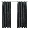 vidaXL pimendavad kardinad 2 tk konksud, samet, antratsiit, 140x175 cm