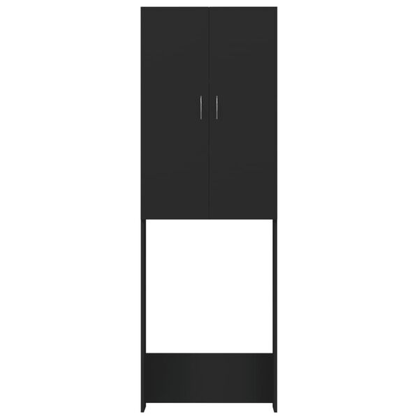 vidaXL pesumasinakapp, must, 64 x 25,5 x 190 cm