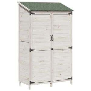 vidaXL Aiashed katusega Valge 106,5 x 56 x 176 cm Tugev kuusepuit