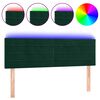 vidaXL LED-voodipeats, tumeroheline, 144x5x78/88 cm, samet
